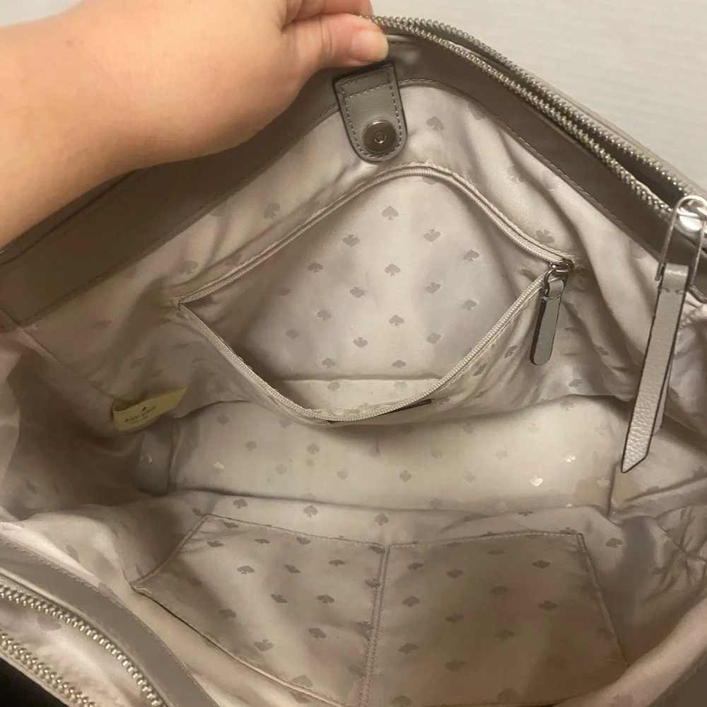 kate spade taupe beige nylon tote